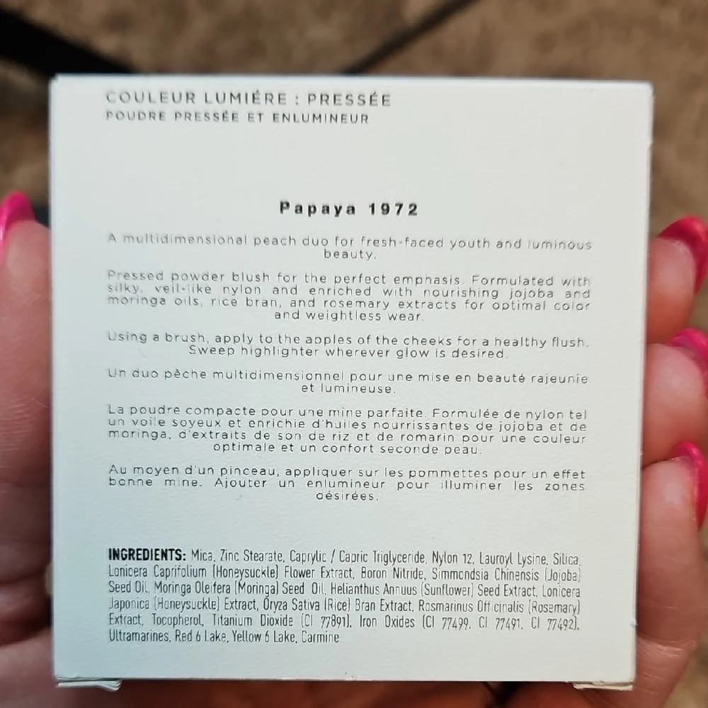 Kosas Color & Light Pressed Powder Blush & Highlighter Duo In The Shade Papaya